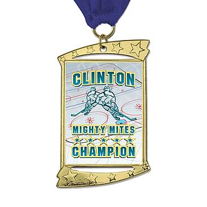 Full color 10 Star Rectangle Medal