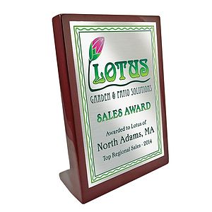 Full Color Stand-Up Plaque (7.25" x 9.25") with Gold or Silver Alum. Mount