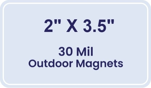 2x3.5 Business Card - Round Corners Outdoor Magnets - 30 Mil