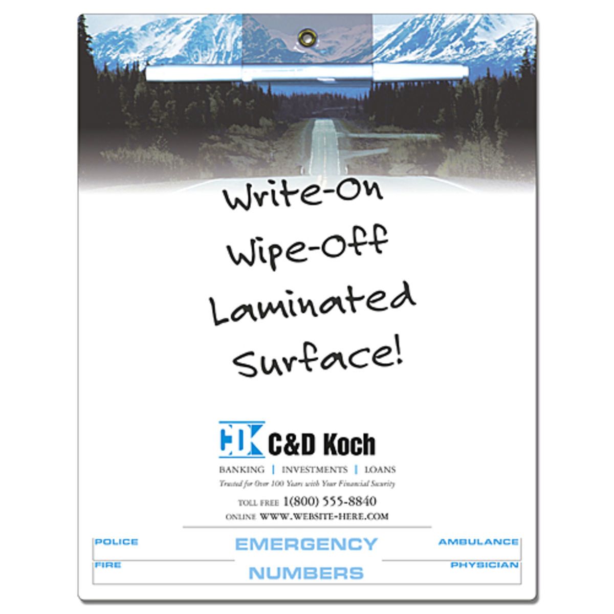 Promotional Financial services memo board - 8.5x11 laminated - 14 pt ...
