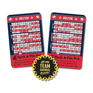 Laminated Wallet Card - 3.5x2.25 Baseball Schedules (2-Sided) - 14 pt.