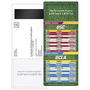 Football Schedule Laminated Card/Postcard with Magnet Strip 3.5x8.5 - 14 pt.