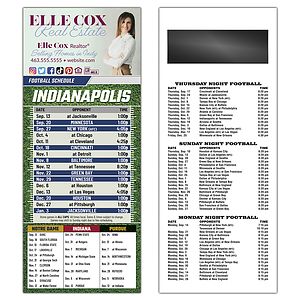 Football Schedule Laminated Card/Postcard with Magnet Strip - 3.5x8.5 - 14 pt.
