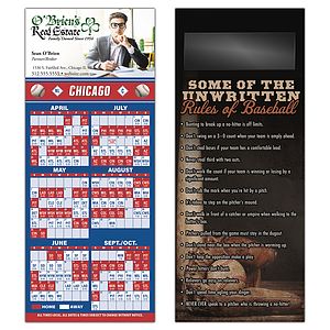 Baseball Schedule UV-Coated (1S) Card/Postcard with Magnet Strip - 3.5x8.5 - 10 pt.