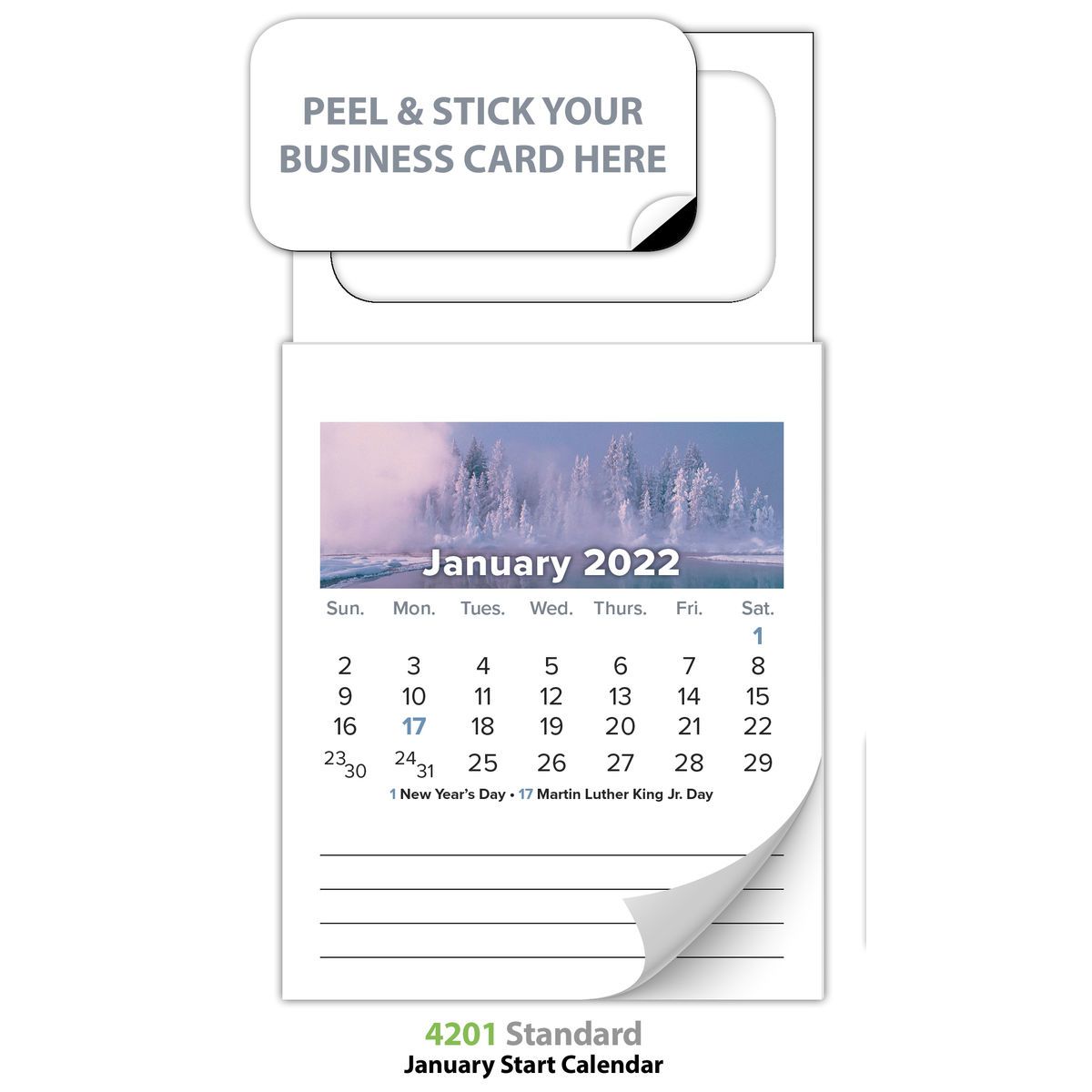 12 month Tear off Magnetic Calendar standard Jan 2023 Wcover 
