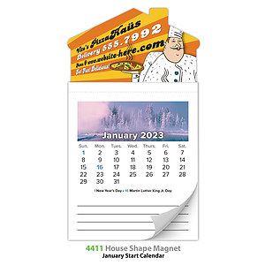 12-Month Tear-Off Magna-Cal House-Shaped Magnet (Standard) - Jan. 2027 w/Cover