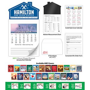 12-Month Tear-Off Magna-Cal House-Shaped Magnet (Standard) - Jan. 2027 w/Cover