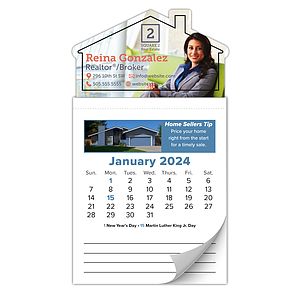 12-Month Tear-Off Magna-Cal House-Shaped Magnet Calendar (Real Estate) - Jan. 2027 w/Cover