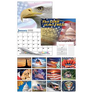 13 Month Custom Appointment Wall Calendar (High Gloss UV-Coated Cover)- LAND OF THE FREE