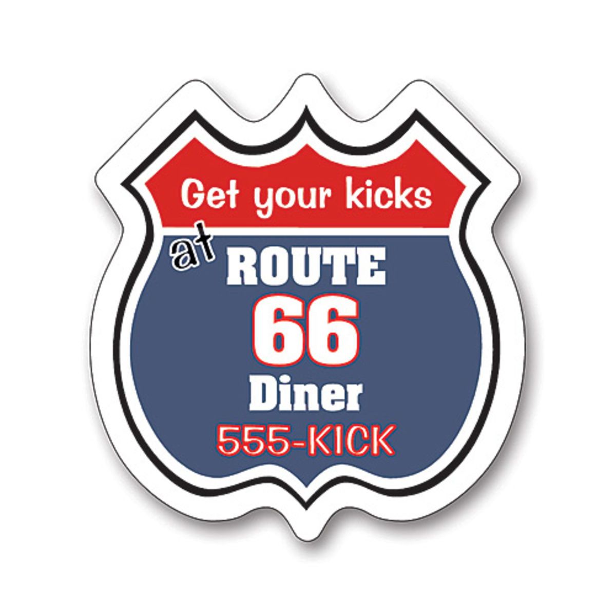 Promotional road sign shape (2.35x2.5) 25 mil. Personalized