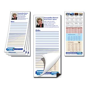 Scratch Pad / Notepad with Magnetic Backer - Custom 25-Sheets (3.5x8)