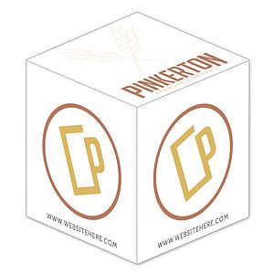 Sticky Note Cubes - 3.375x3.375x3.375-3 Colors, 1 Side Design