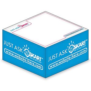 Sticky Note Cubes - 3.375x3.375x1.6875-1 Color, 1 Side Design