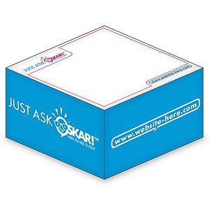 Sticky Note Cubes - 3.875x3.875x1.9375-1 Color, 2 Side Designs