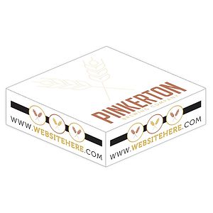 Sticky Note Cubes - 3.875x3.875x0.96875-3 Colors, 1 Side Design