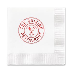 Foil Stamped 1-Ply White Luncheon Napkin