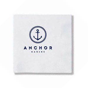 Foil Stamped 1-Ply White Luncheon Napkin