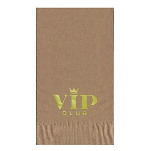 Foil Stamped 2-Ply Kraft Dinner Napkin - 1/8 Fold