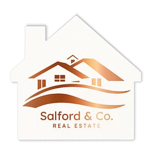 40 pt. Pulpboard Coaster, 3.5" House, Foil Stamped
