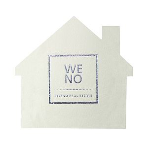 40 pt. Pulpboard Coaster, 3.5" House, Foil Stamped