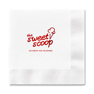 Foil Stamped 3-Ply White Luncheon Napkin