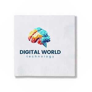 3 Ply White Beverage Napkin, Digital