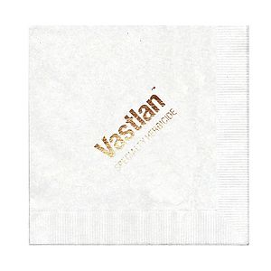 Foil Stamped 1-Ply White Luncheon Napkin