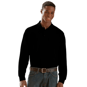 Long Sleeve Soft-Blend Double-Tuck Pique Polo