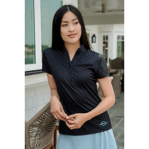 Women’s Greg Norman Micro Pique Spinner Print Polo