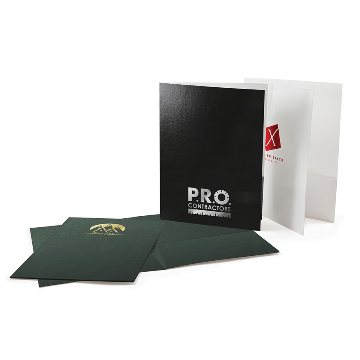 Promotional Small Quantity Pocket Folders Foil Stamped Personalized