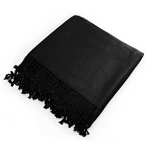Black Cashmere Throw Blanket