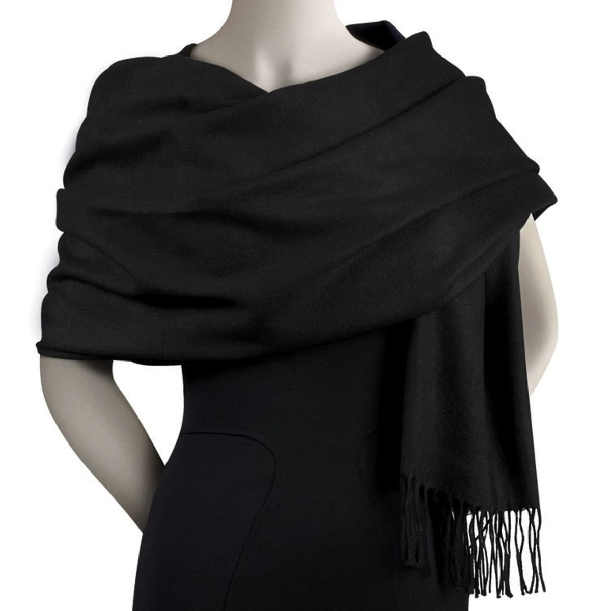 Black Acrylic Pashmina Scarf
