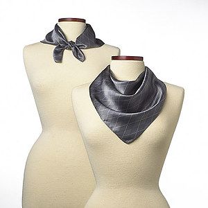 Gray Argyle Silk Scarf (21"x21")