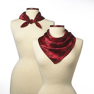 Maroon Argyle Silk Scarf (21"x21")