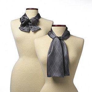 Gray Argyle Silk Scarf (8"x45")