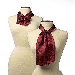 Maroon Argyle Silk Scarf (8"x45")