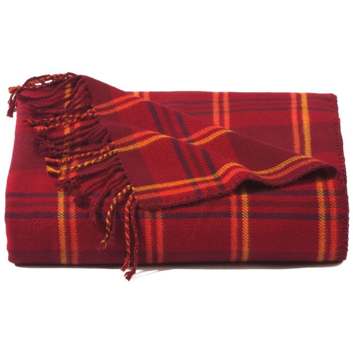 Red Plaid Bamboo Throw Blanket