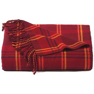 Red Plaid Bamboo Throw Blanket