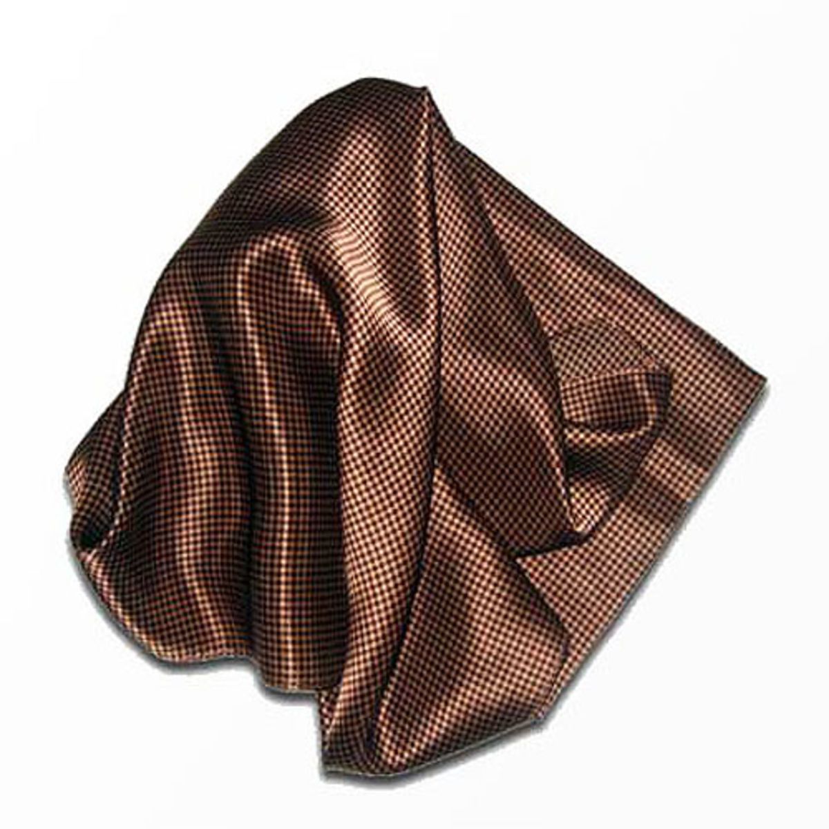Brown Carlton Silk Scarf - 21"x21"
