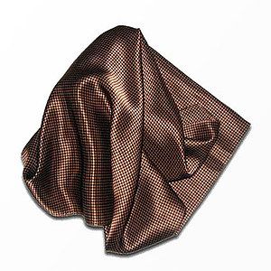 Brown Carlton Silk Scarf - 21"x21"