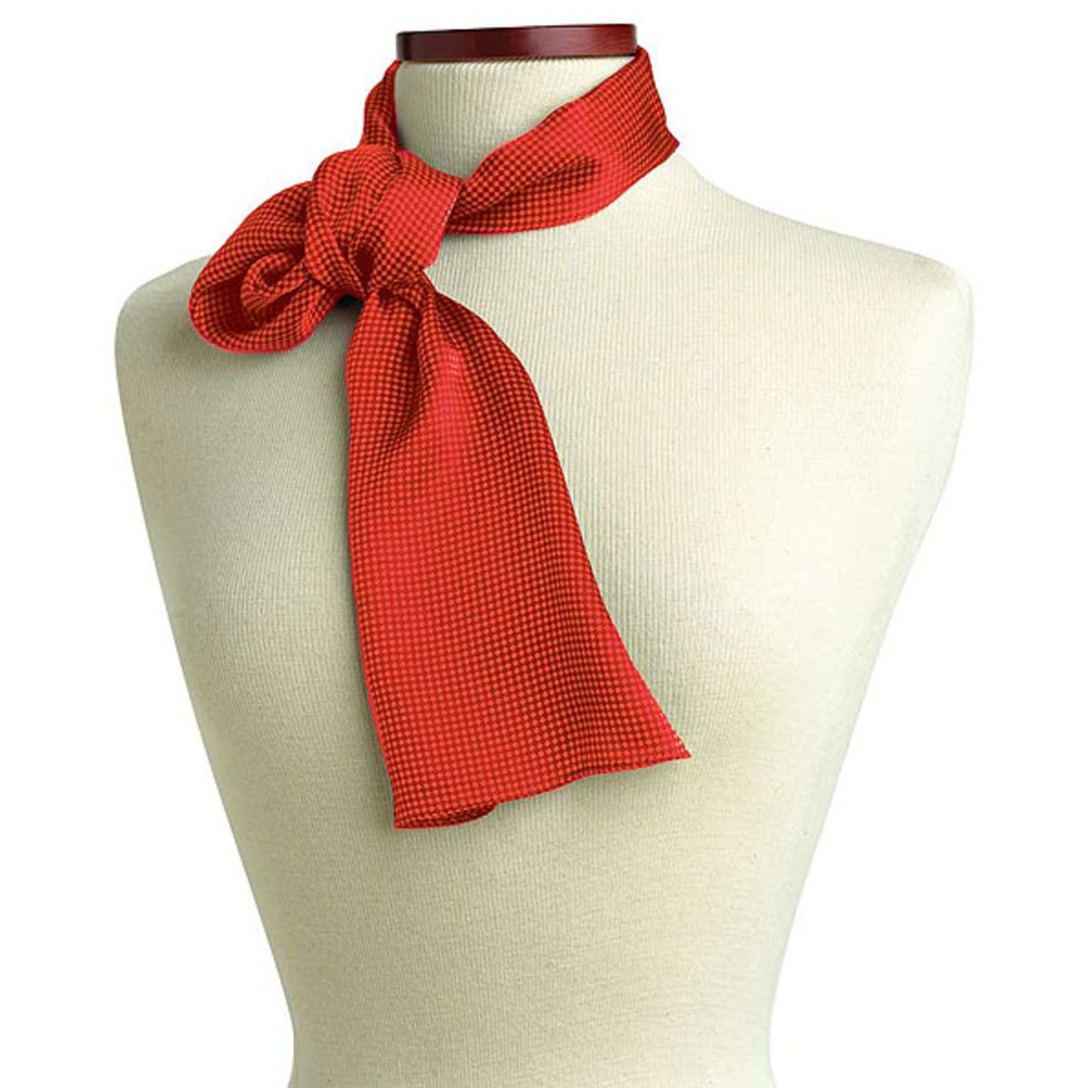 8" x 45" Red Carlton Silk Scarf