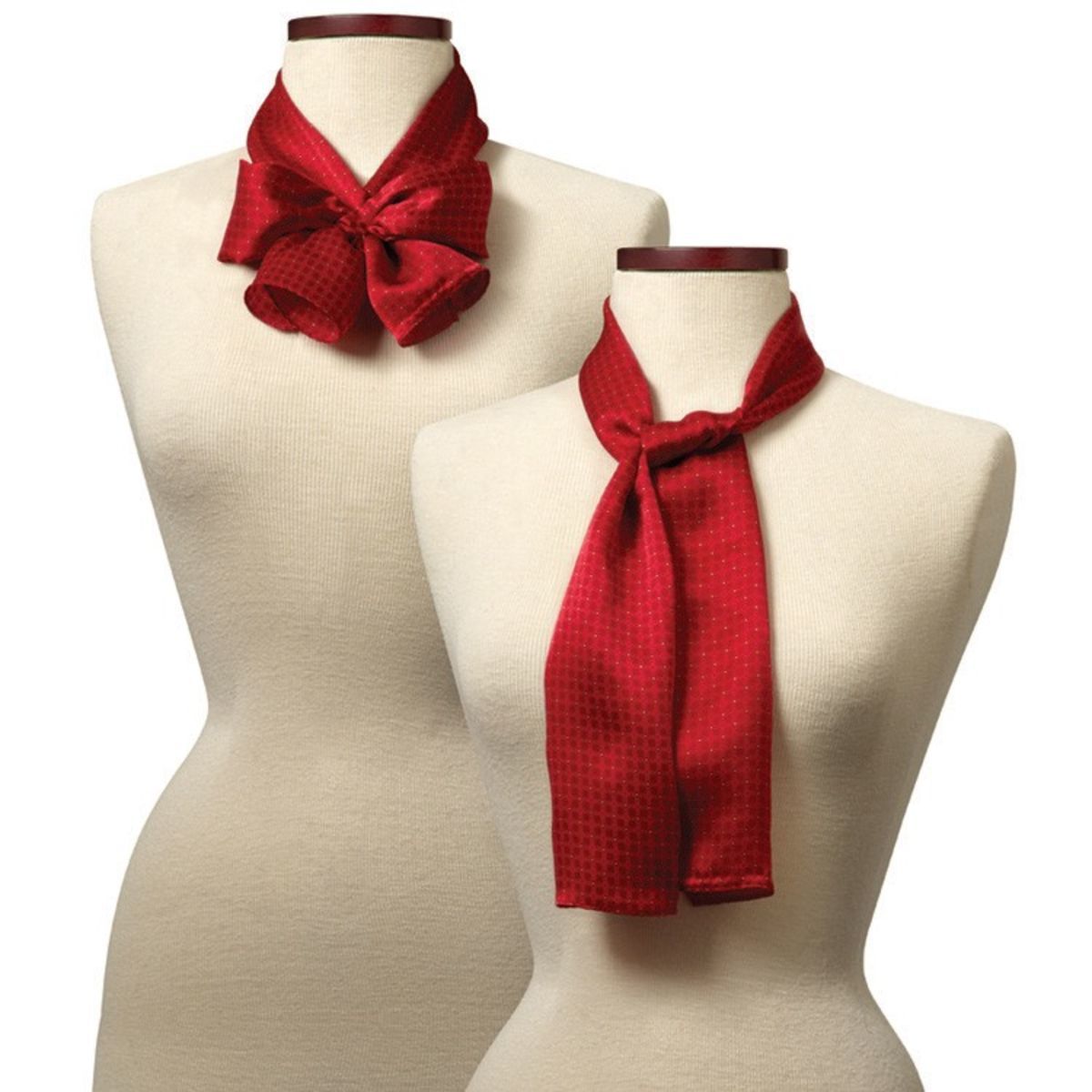 Red Felton Silk Scarf - 8"x45"