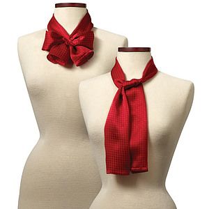Red Felton Silk Scarf - 8"x45"