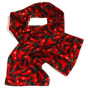 Large Pepper Ladies Silk Scarf - 8"x45"