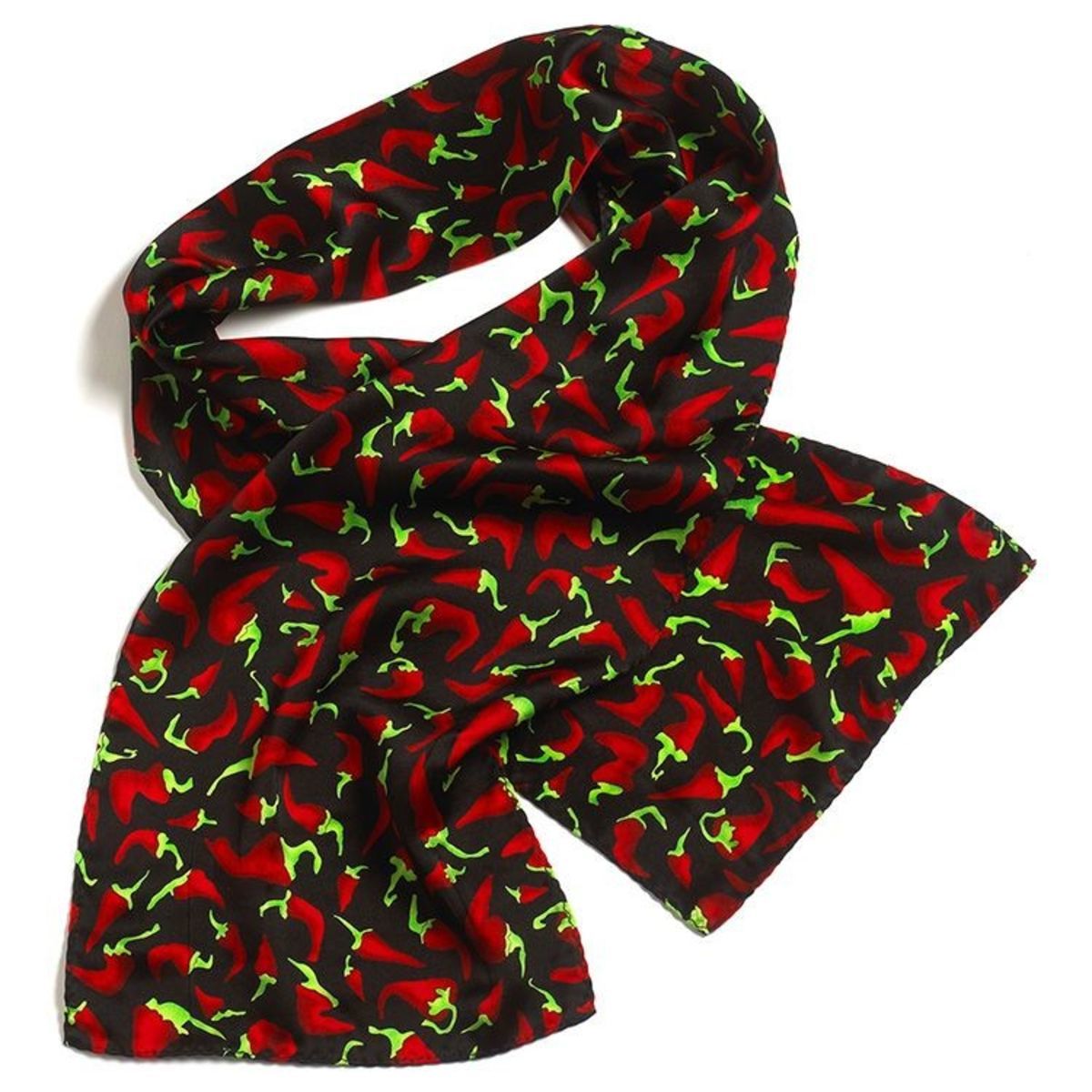 Small Pepper Ladies Silk Scarf - 8"x45"