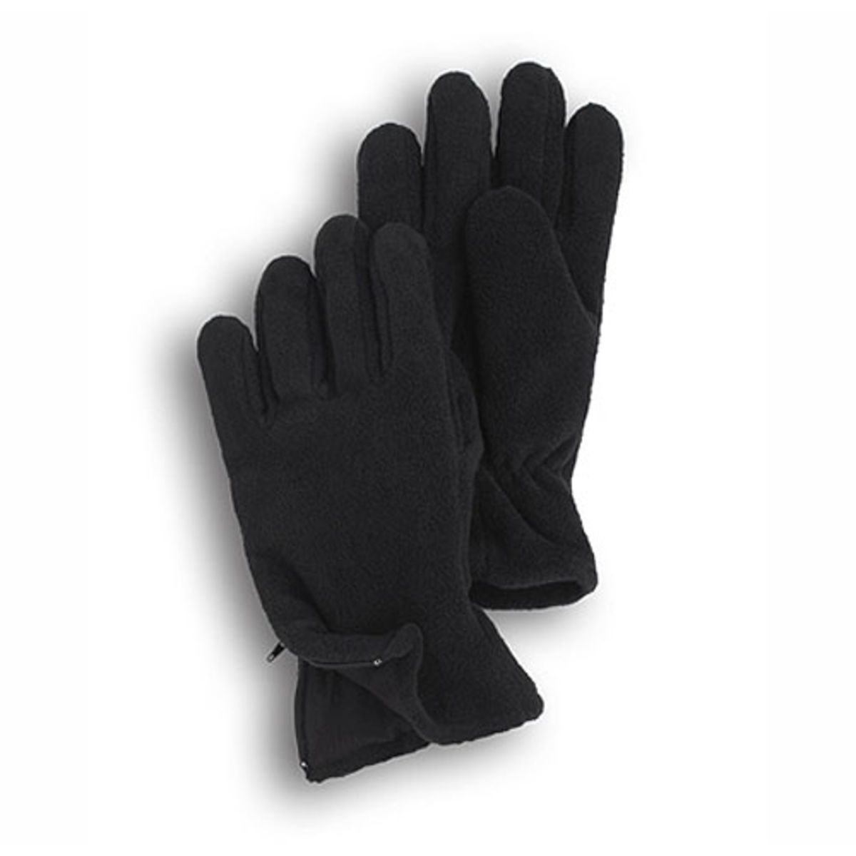 Black Fleece Zipper Gloves