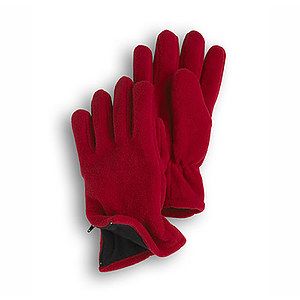 Red Fleece Zipper Gloves