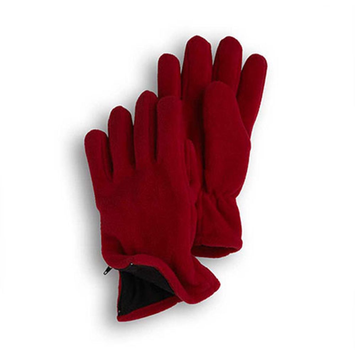 Maroon Fleece Zipper Gloves