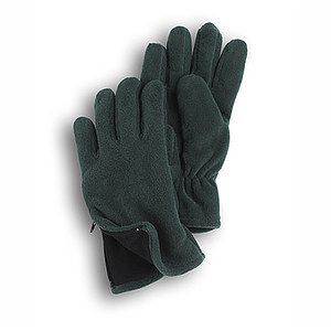 Hunter Green Fleece Zipper Gloves
