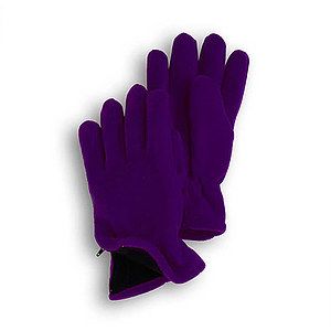 Purple Fleece Zipper Gloves